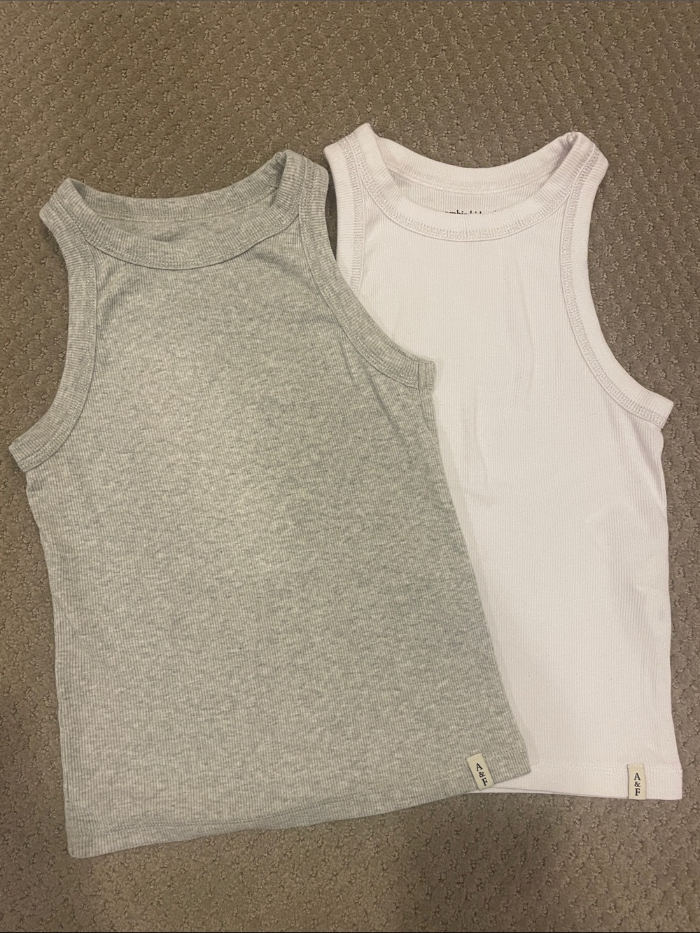 Abercrombie Kids' Ribbed Tank Tops — Gray & White (2-Pack)
